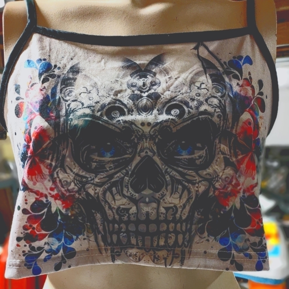 Abstract Skull Halter-Tank
